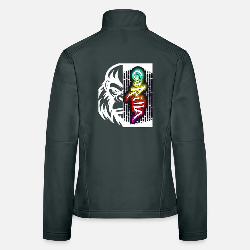 Neon Graffiti Text on Brick Women's Softshell Jacket