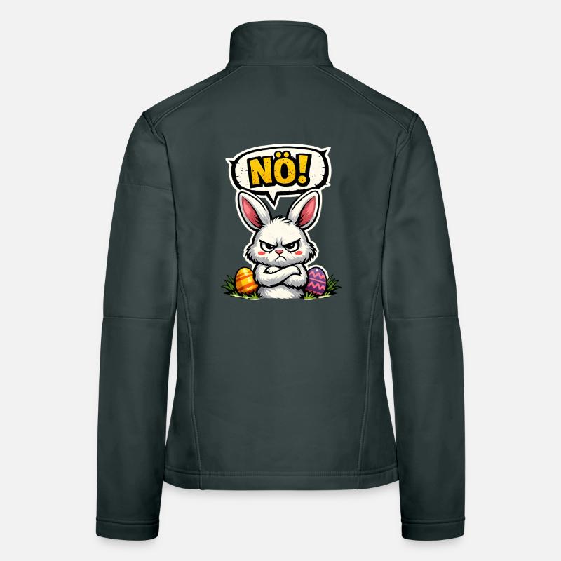 NÖ Hase Comic Ostern Geschenk Frauen Softshelljacke