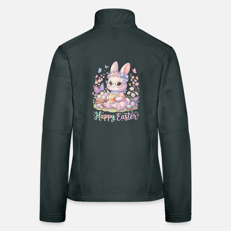 Pastel Bunny Easter Magic "Happy Easter" Women's Softshell Jacket