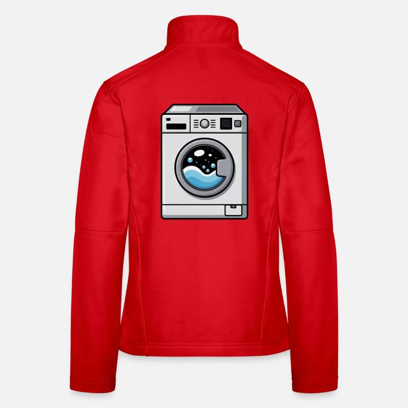 Washing Machine Comic Cute Kawaii Women's Softshell Jacket