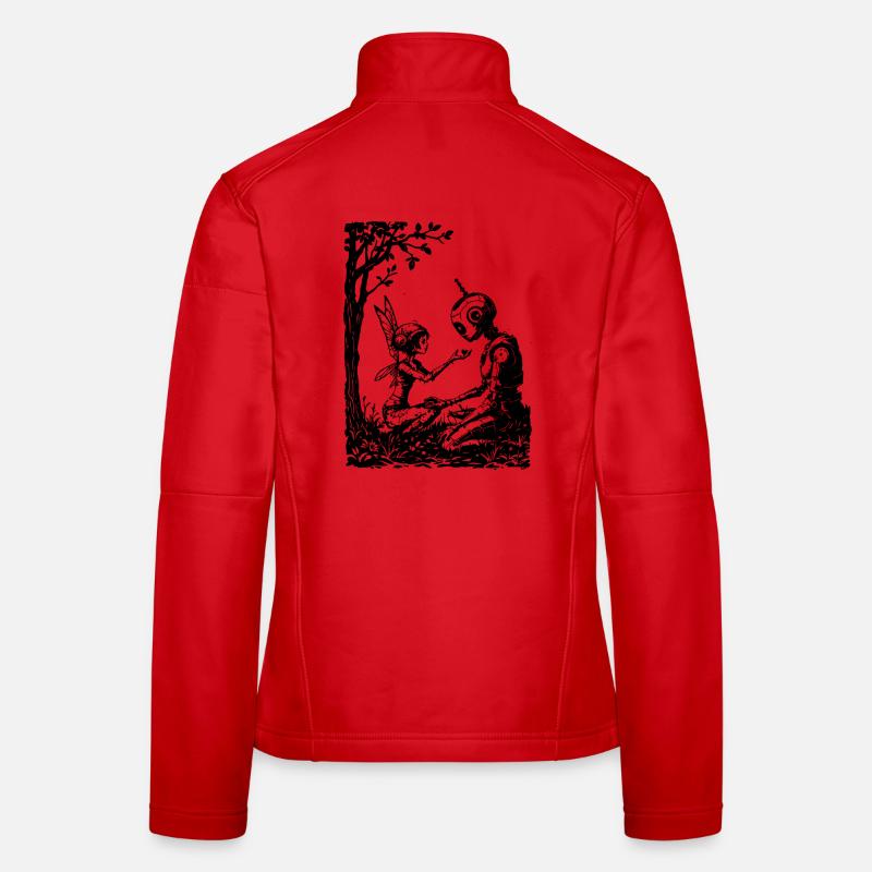 Fee repariert einen Roboter - Frauen Softshelljacke - Rot