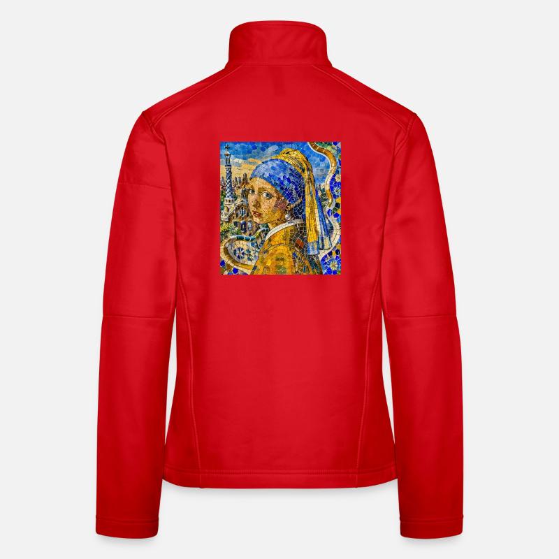 Perle de l’écharpe bleue Veste en tissu softshell Femme