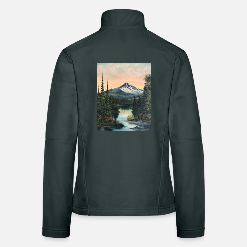 Bergsee im Abendlicht Frauen Softshelljacke