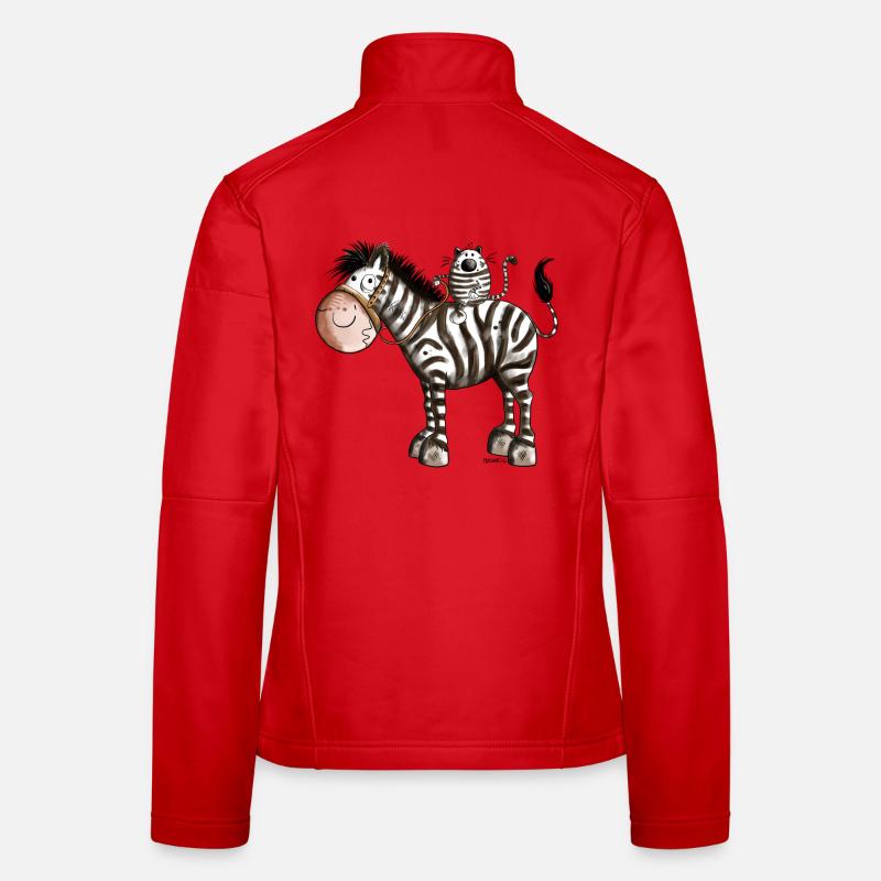Zebra mit Katze Frauen Softshelljacke