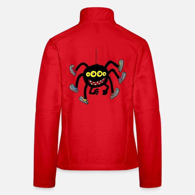 Spider in multicolored shoes Women's Softshell Jacket