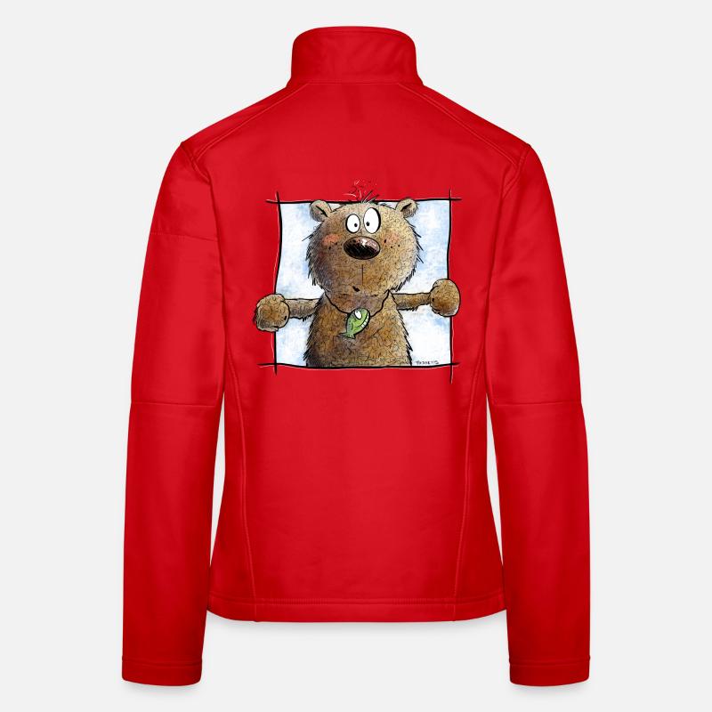 Droll Brown Bear I Wild Animal Comic Women's Softshell Jacket