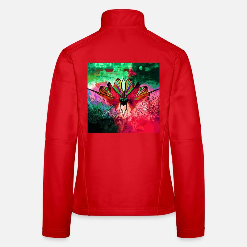 Farbexplosiver Schmetterling Naturkunst - Frauen Softshelljacke - Rot