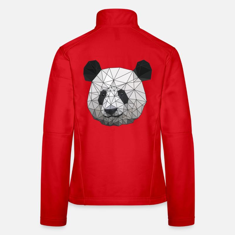 Polygonal Panda Bär Low Poly Kunst Dreieck Formen Frauen Softshelljacke