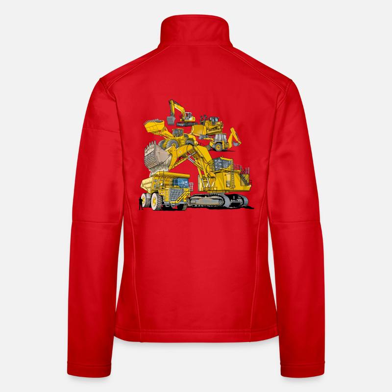 Construction site vehicles of the large kind - Women's Softshell Jacket - red