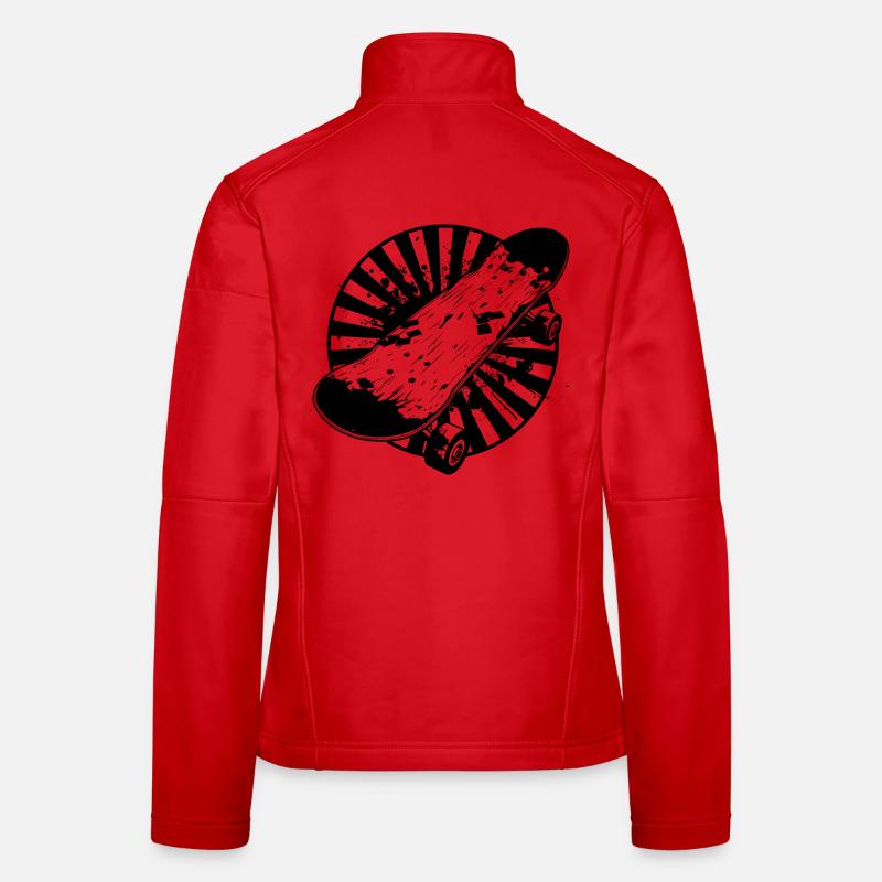 Dessin de skateboard Veste en tissu softshell Femme