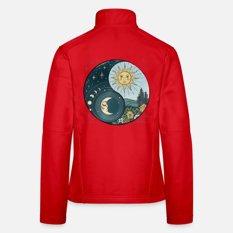 Yin Yang Sun and Moon Celestial Harmony Women's Softshell Jacket