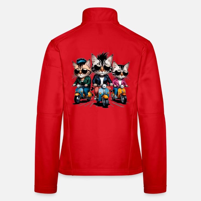 Rocker-Katzen - Frauen Softshelljacke - Rot