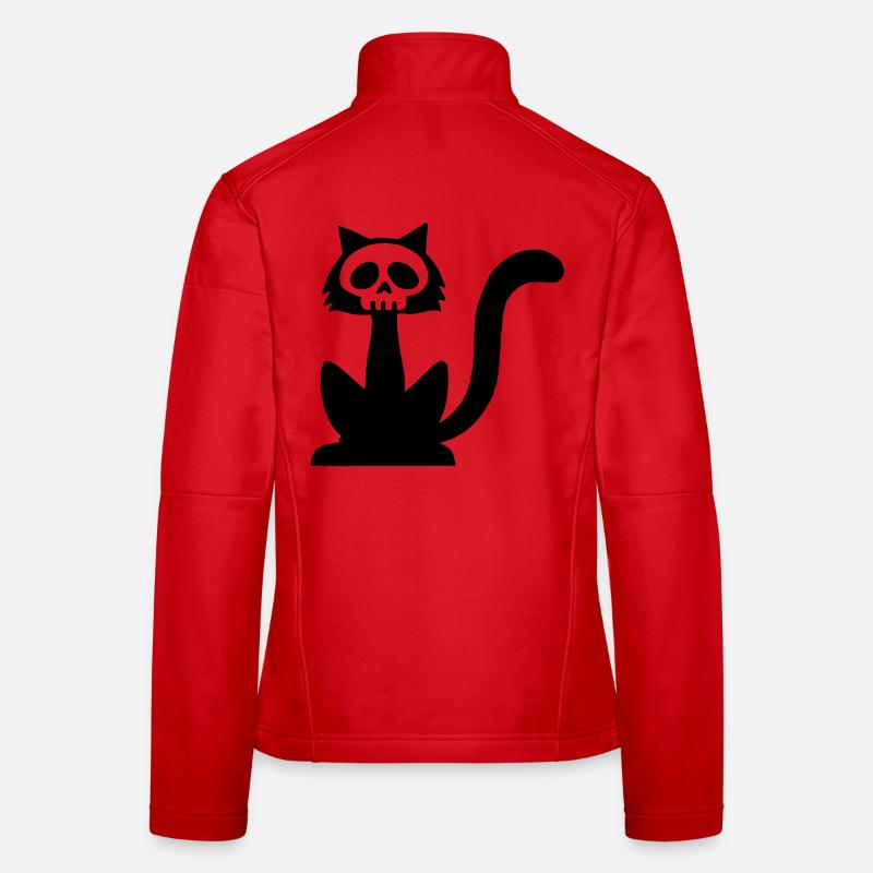 Schwarzer Katzenschädel Frauen Softshelljacke