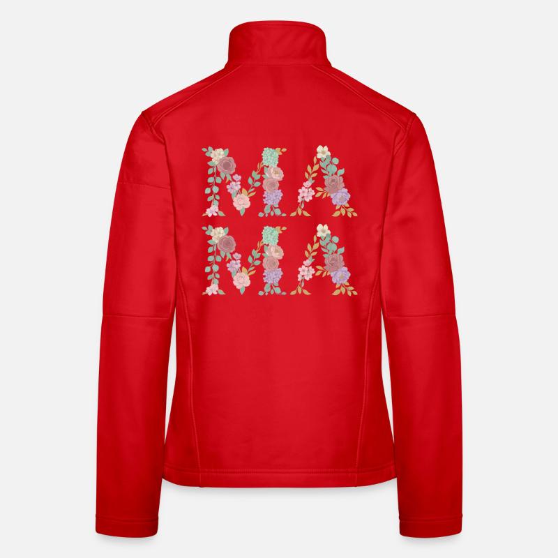 Mama Blumen Floral Schrift Beste Mutter Muttertag Frauen Softshelljacke