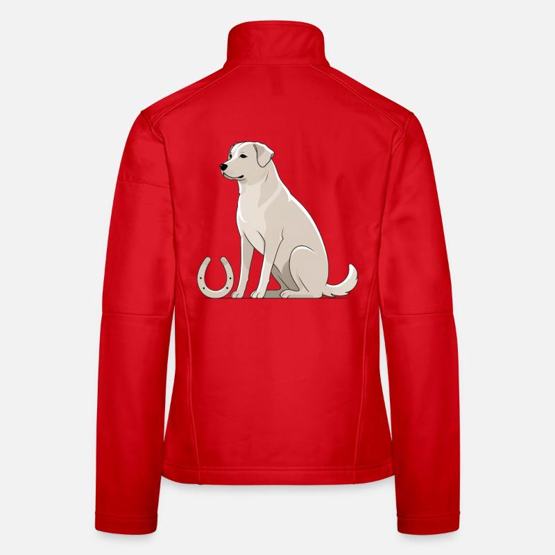 Labrador silhouette with horseshoe - Women's Softshell Jacket - red