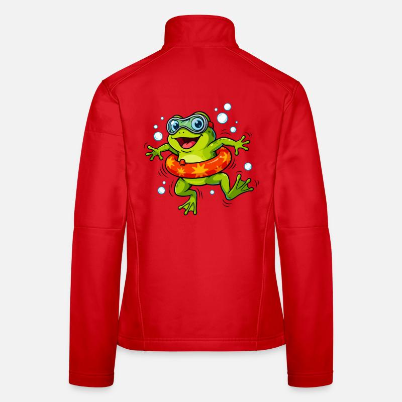 Grenouille joyeuse avec anneau de nage Veste en tissu softshell Femme