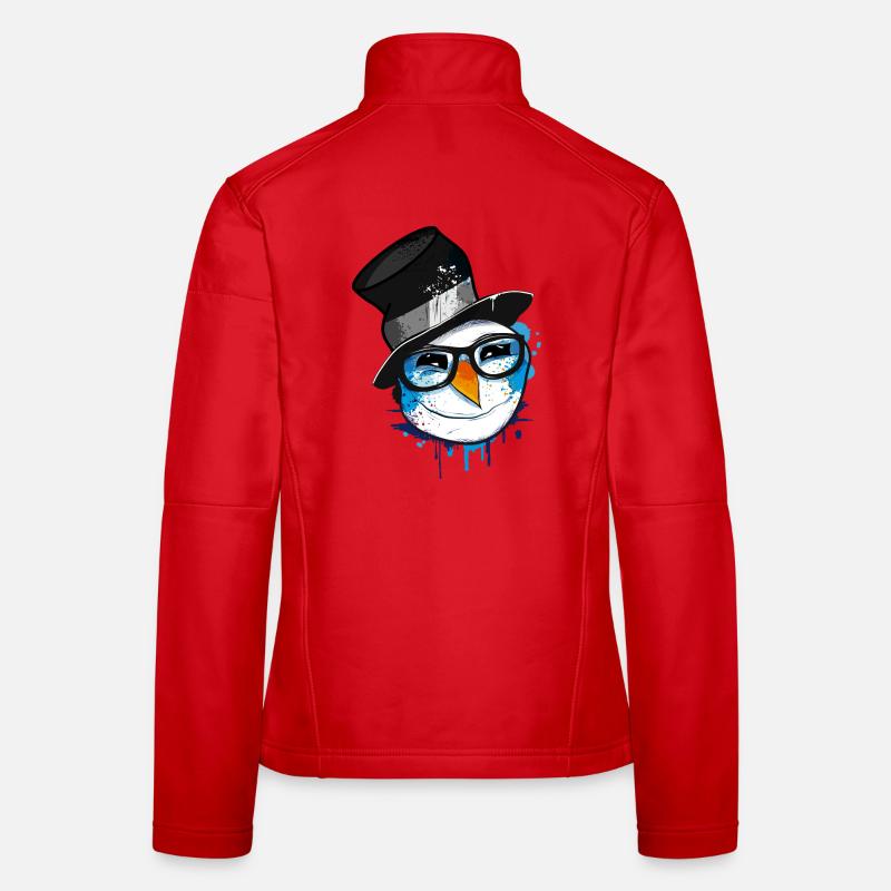 Snowman with nerd glasses Women's Softshell Jacket