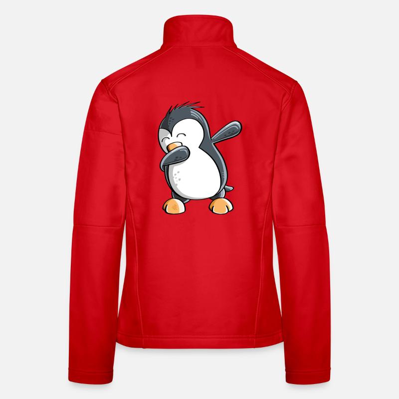Dab Dance Penguin - Tamponnage - Fun Comic - Cadeau - Veste en tissu softshell Femme - rouge