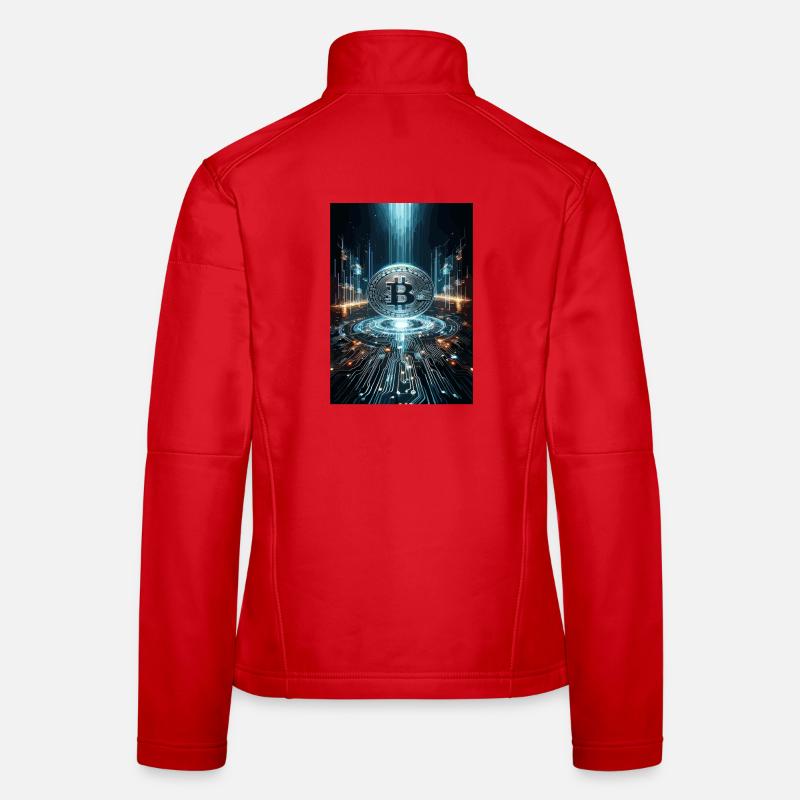 Futuristic Bitcoin Digital Artwork Women's Softshell Jacket