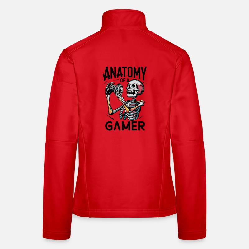 Kniezekskool with Skeletal Flames Women's Softshell Jacket