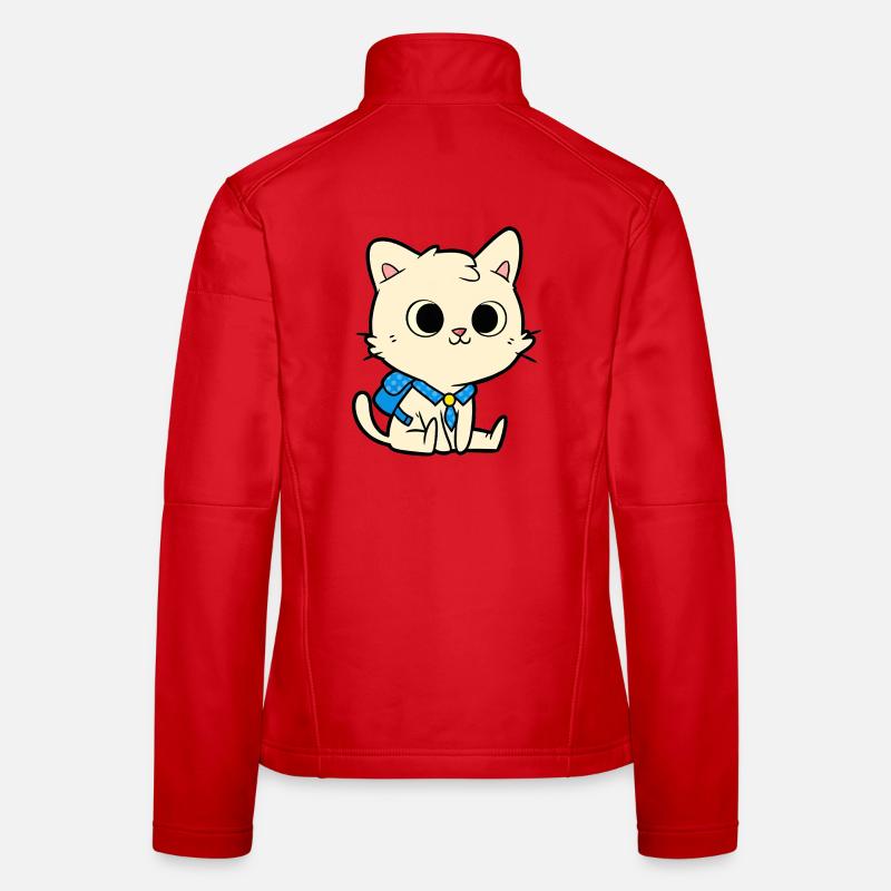 Conception de dessin animé de chat d’école mignon Veste en tissu softshell Femme