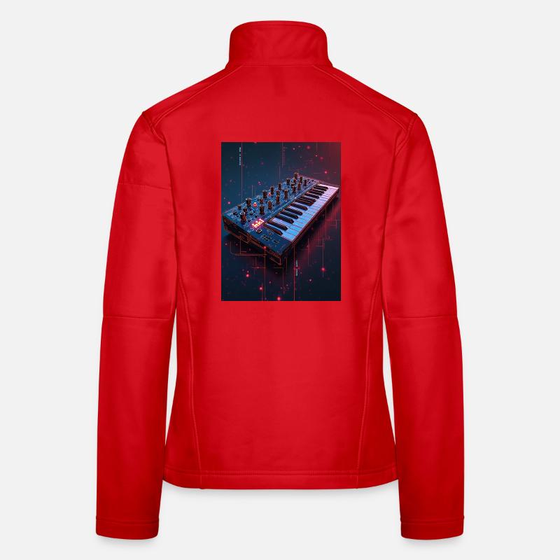 Futuristic Synthwave Music Console Women's Softshell Jacket