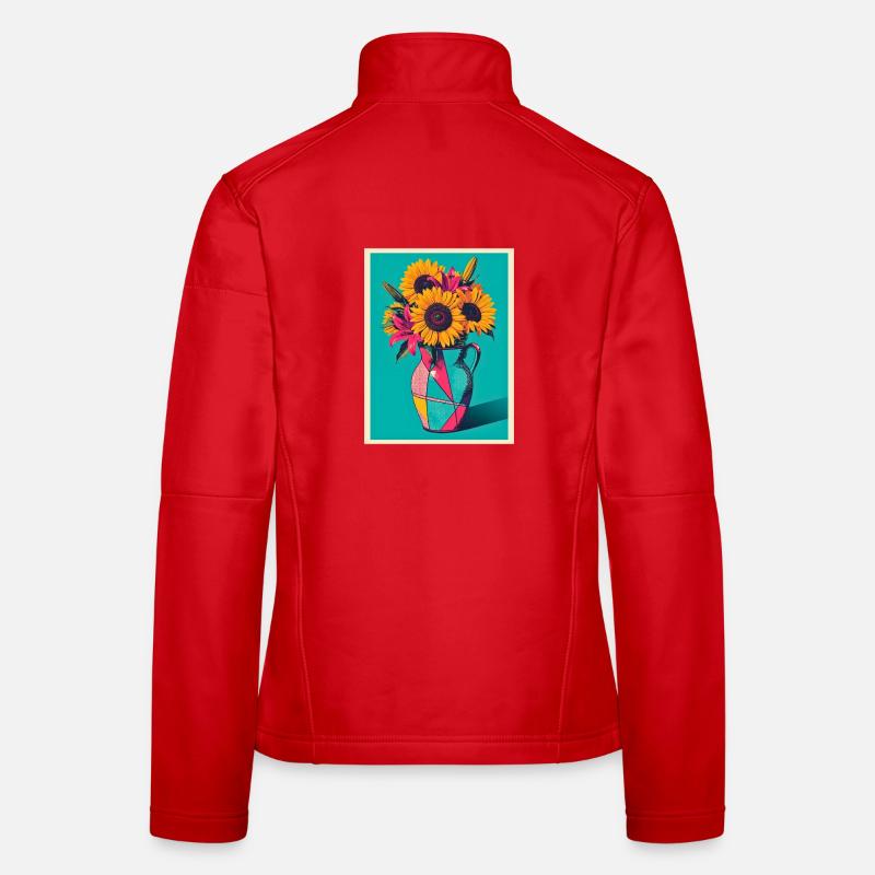 Vase à fleurs Pop Art Veste en tissu softshell Femme