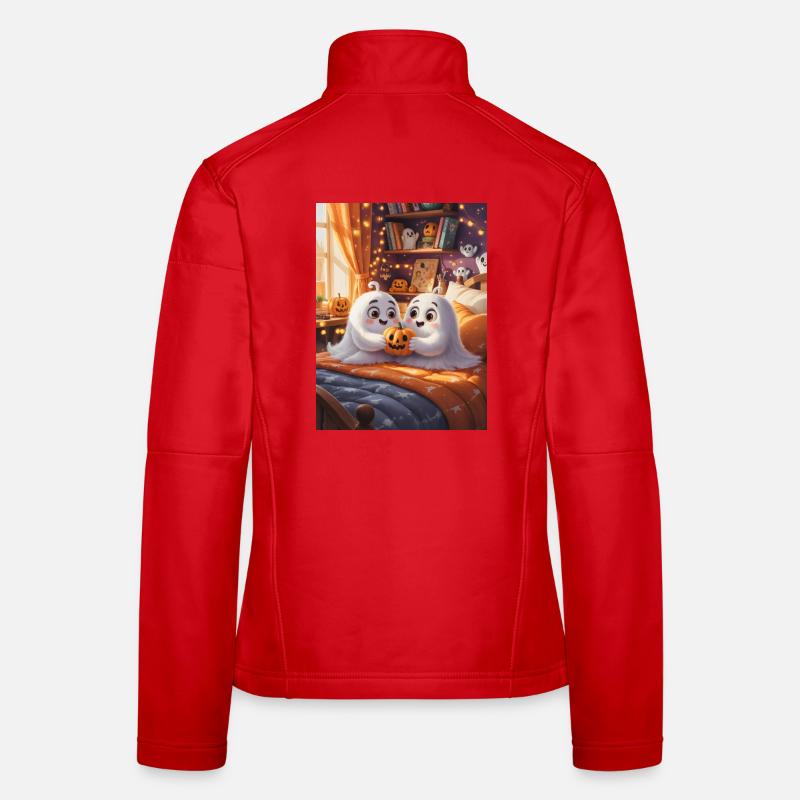 Fantômes mignons avec citrouille d’Halloween Veste en tissu softshell Femme