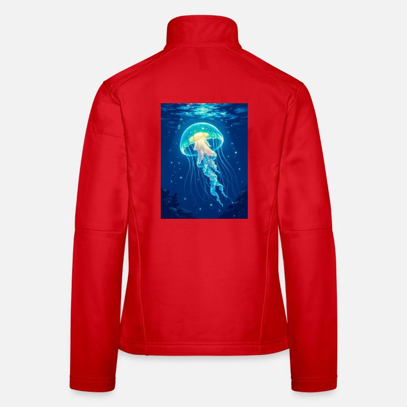 Bioluminescent Jellyfish A floating light Women's Softshell Jacket