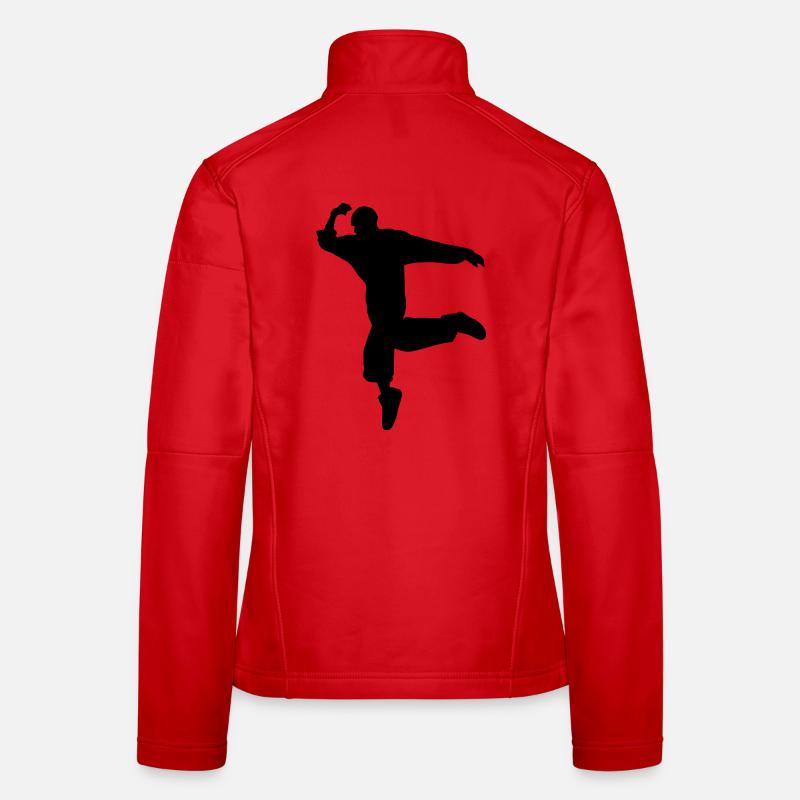 B-Boy Silhouette – Breakdance Move Women's Softshell Jacket