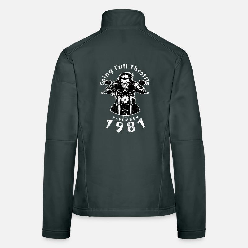 44. Geburtstag Going Full Throttle Since 11/1981 Women's Softshell Jacket