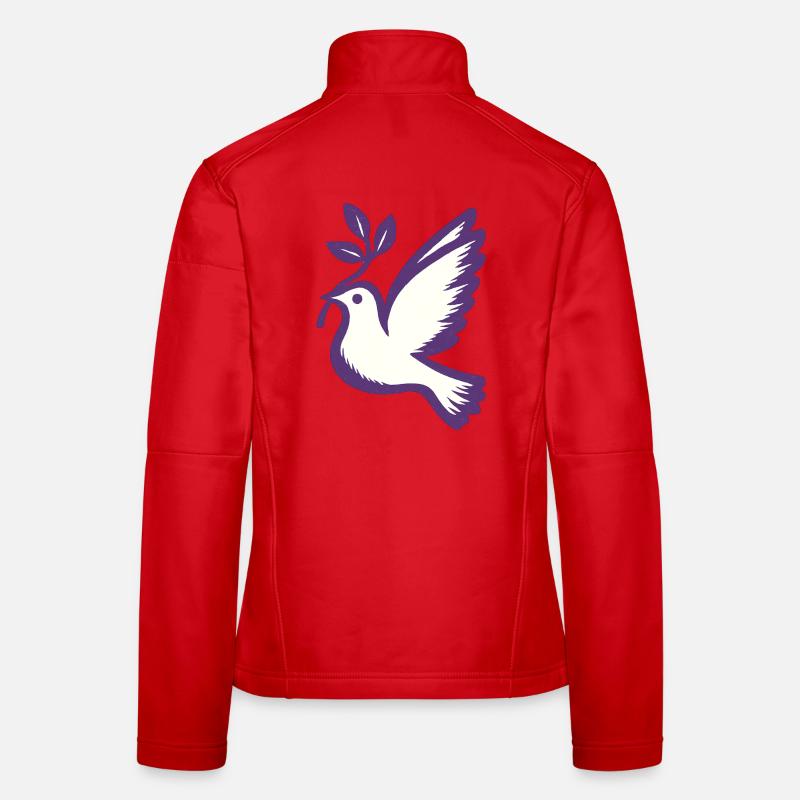 Colombe violette emblème branche d’olivier Veste en tissu softshell Femme