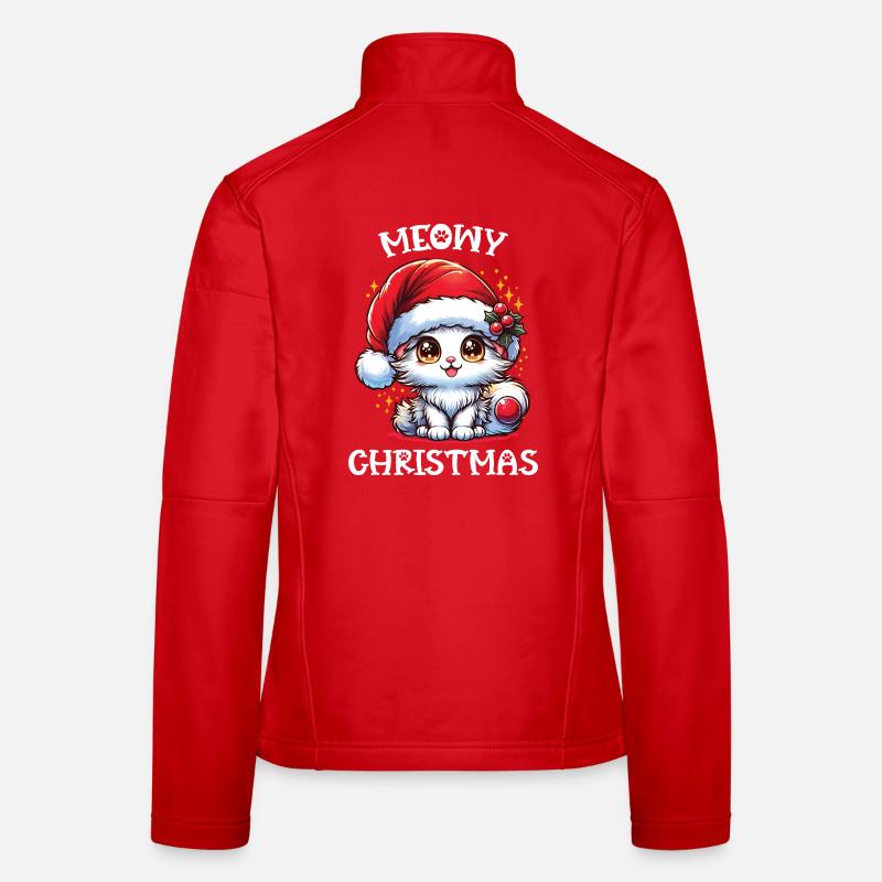 Chaton de Noël Miaousse Veste en tissu softshell Femme