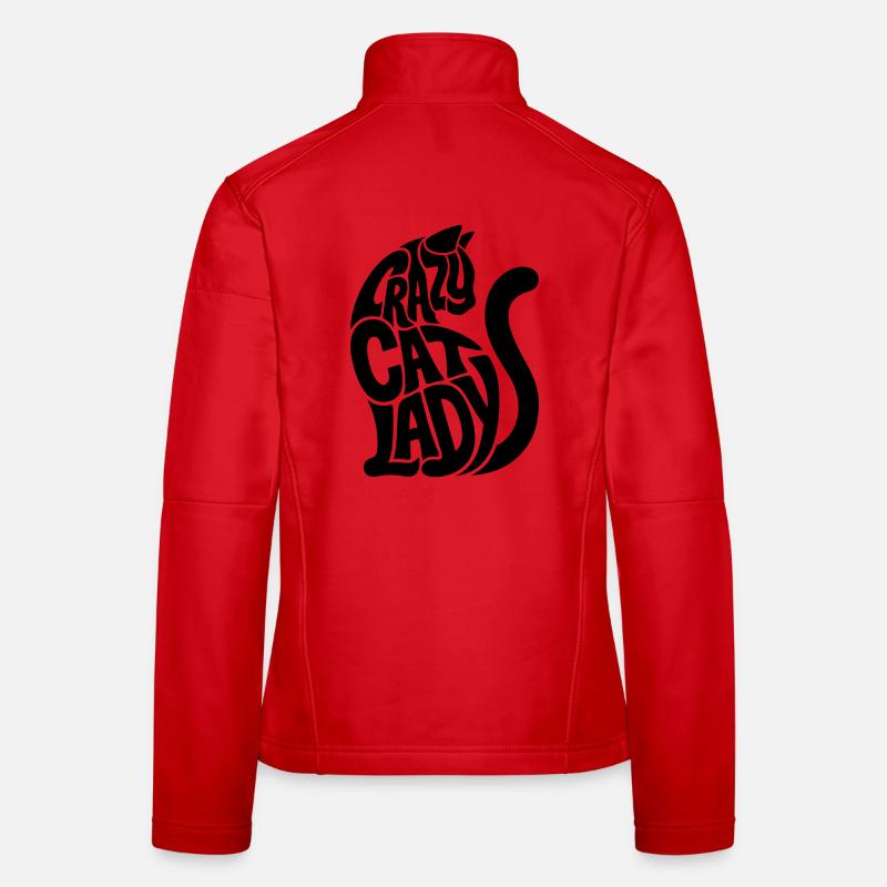 Couleurs de typographie de Cat Lady sélectionnables Veste en tissu softshell Femme