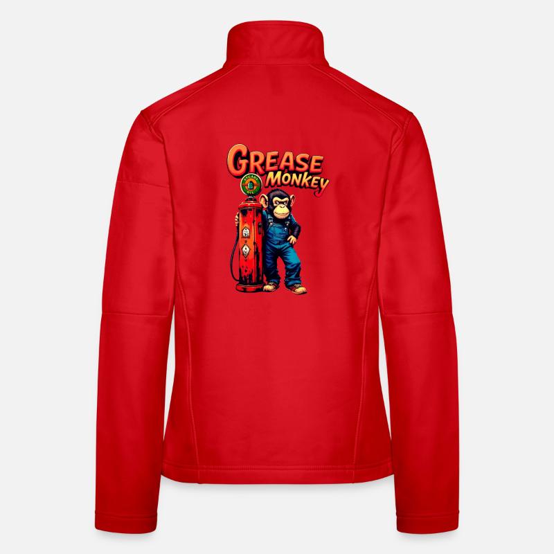 GreaseMonkey Retro Pump Design Women's Softshell Jacket