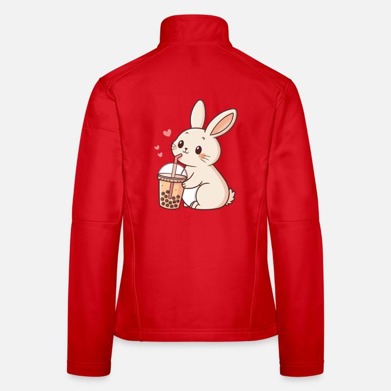 Kawaii bunny and pastel bubble tea Women's Softshell Jacket