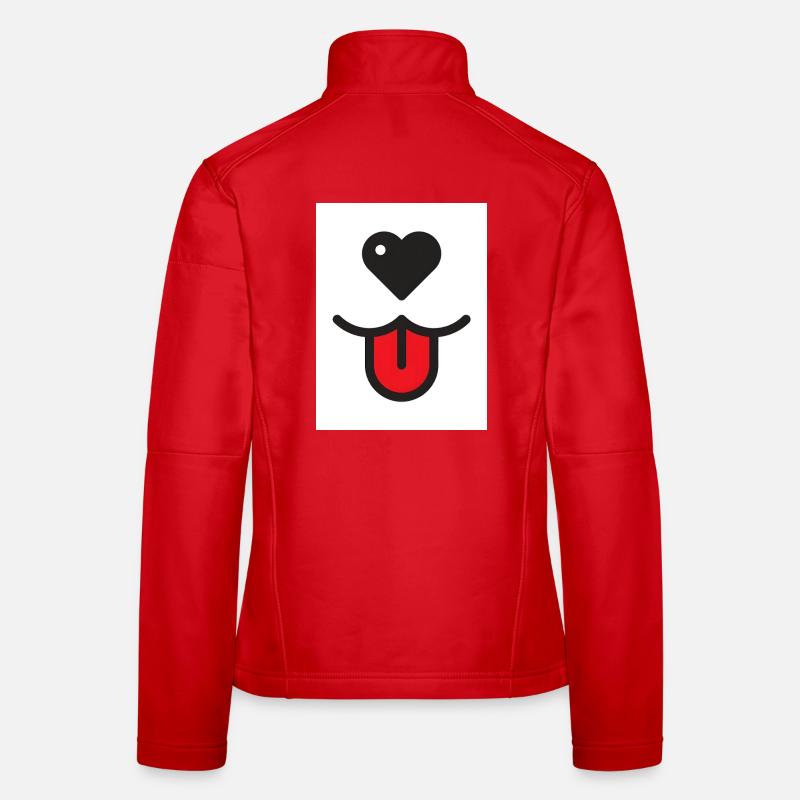 Dog Face With Heart - Women's Softshell Jacket - red