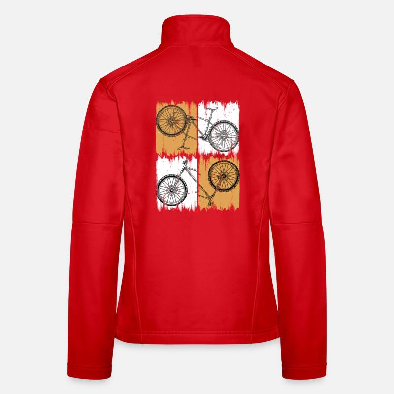 Grunge Split Bicycle Quad Artwork Women's Softshell Jacket