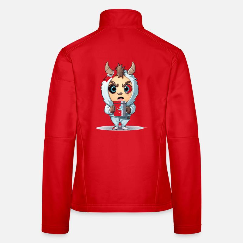 Monstre à capuche avec tasse à café Veste en tissu softshell Femme