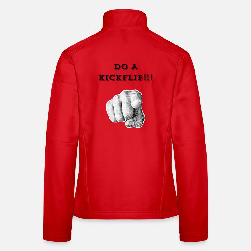 Mach einen Kickflip !! - Frauen Softshelljacke - Rot