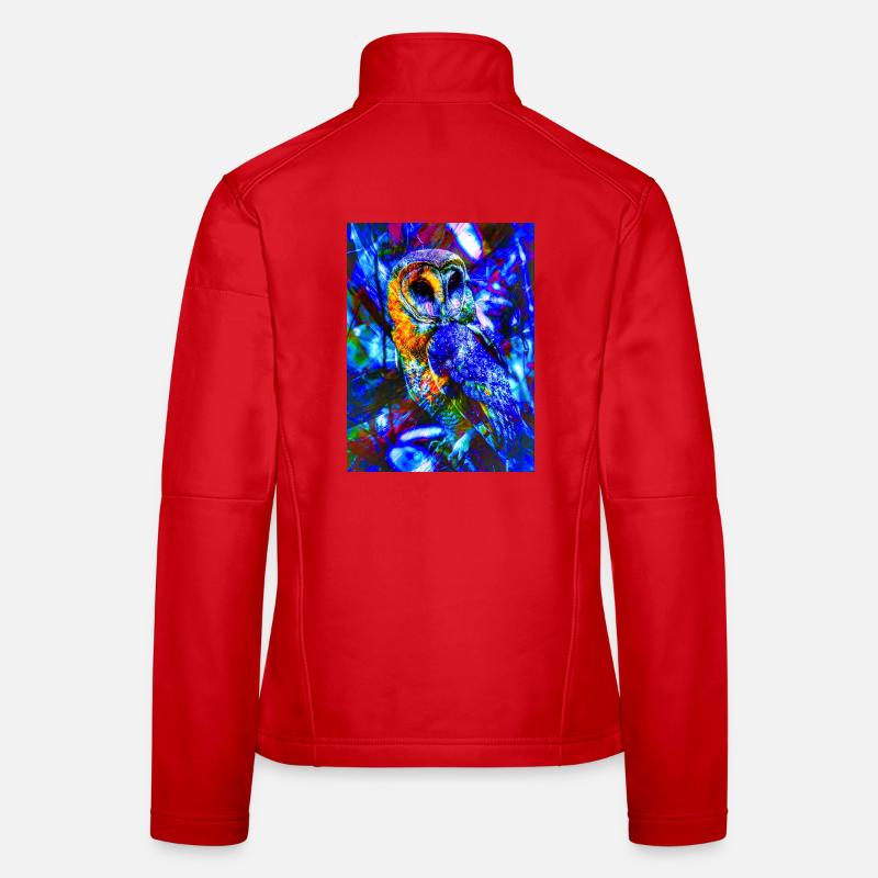 Neoneule im psychedelischen Licht Frauen Softshelljacke