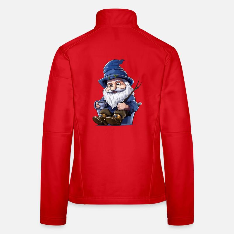 Nain de la forêt bleu avec tasse Veste en tissu softshell Femme