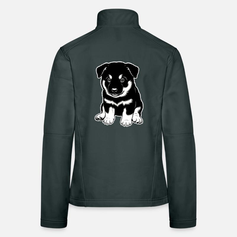 Eurasier | Chiot noir | Chiot Veste en tissu softshell Femme