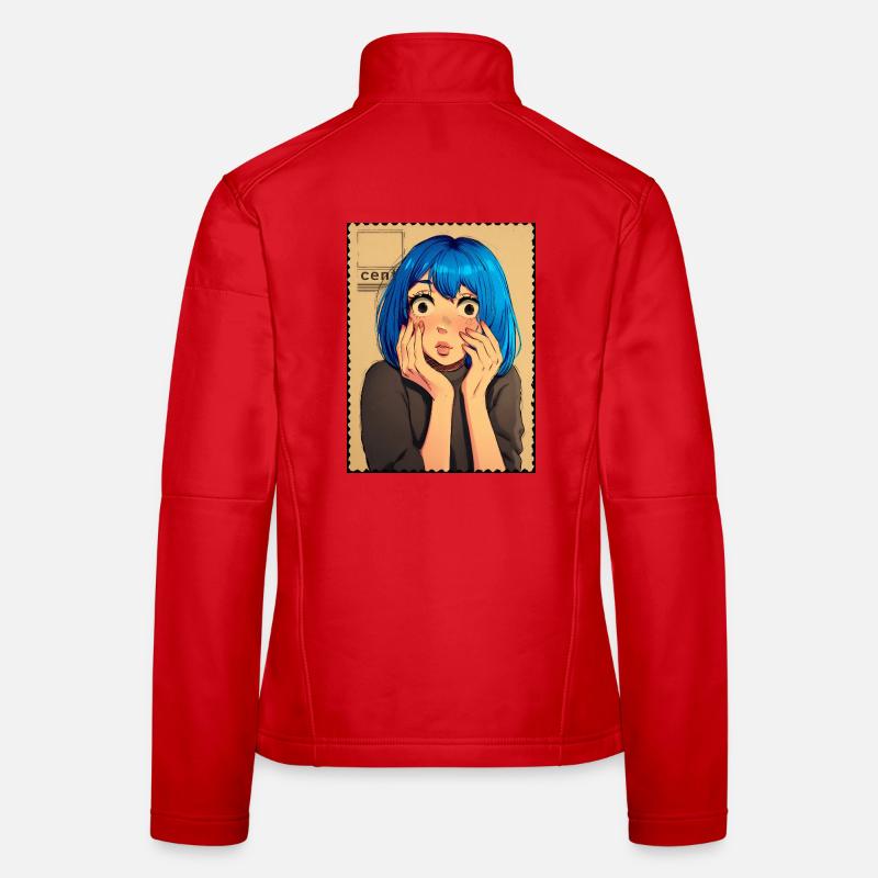 Blue Haired Surprise Portrait Women's Softshell Jacket