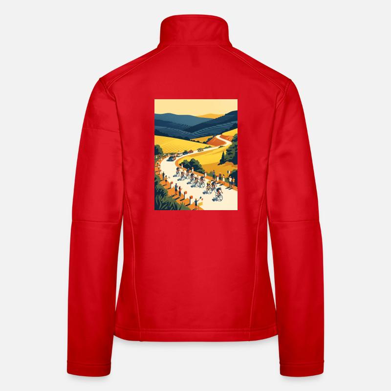 Goldene Etappe — Radfahrer-Erinnerung - Frauen Softshelljacke - Rot