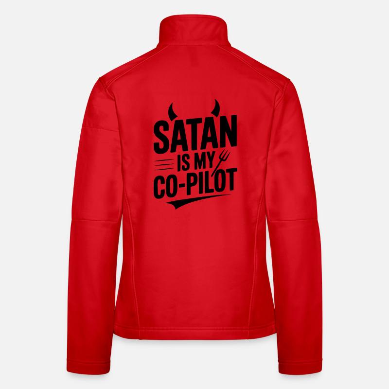 Satan ist mein Co-Pilot Frauen Softshelljacke