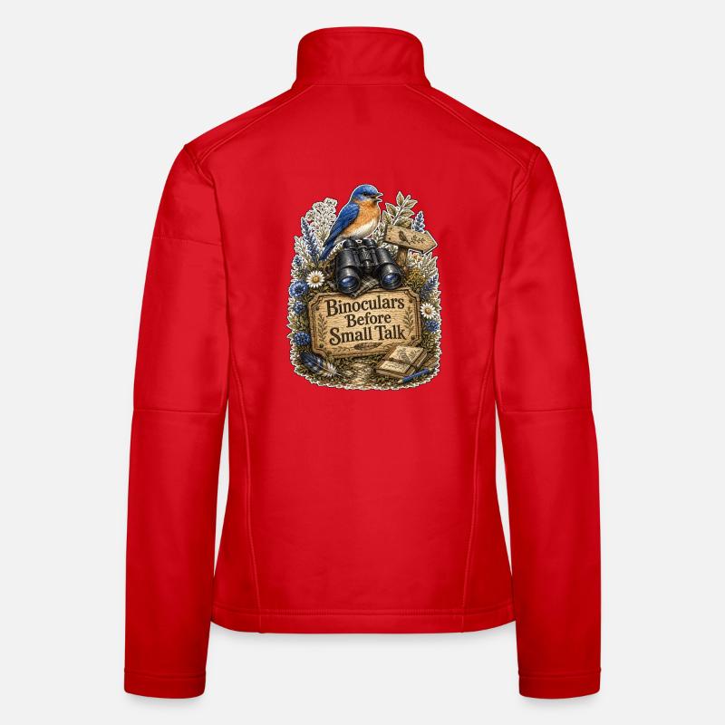 Binoculars Before Small Talk Clouds - Women's Softshell Jacket - red