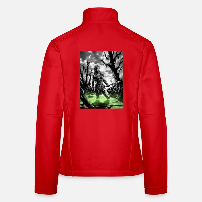 Guerrier dans le Marais Vert Veste en tissu softshell Femme