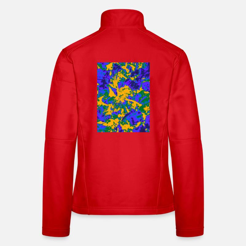 Explosion florale psychédélique néon Veste en tissu softshell Femme