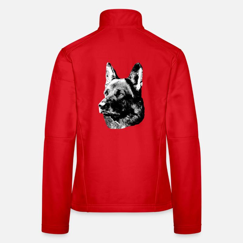 Schäferhund,Hundekopf,Deutscher Schäferhund,Hunde - Frauen Softshelljacke - Rot